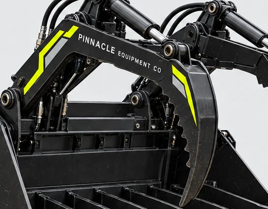 Close detail of the Pinnacle grapple attachment